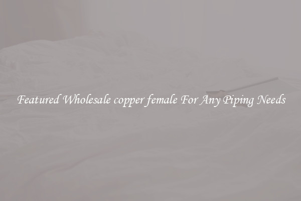Featured Wholesale copper female For Any Piping Needs