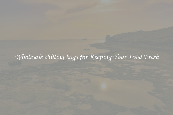 Wholesale chilling bags for Keeping Your Food Fresh