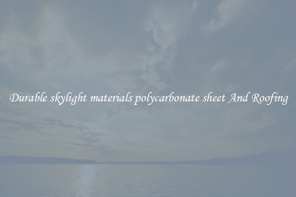 Durable skylight materials polycarbonate sheet And Roofing
