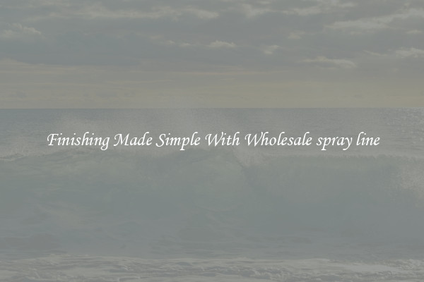 Finishing Made Simple With Wholesale spray line