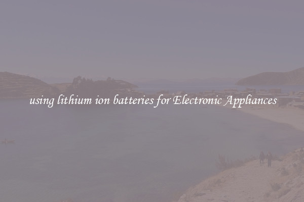 using lithium ion batteries for Electronic Appliances