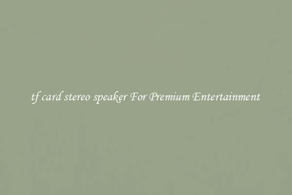 tf card stereo speaker For Premium Entertainment 