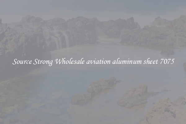 Source Strong Wholesale aviation aluminum sheet 7075